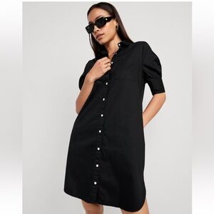 Gap Black Button-Up Shirt Dress Size med. 100% cotton. NWT